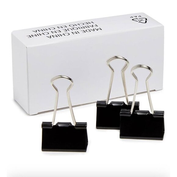 Black Binder Clips 145 Sheets Capacity Premium Solid Metal Easy To Attach & Remo - Picture 4 of 4